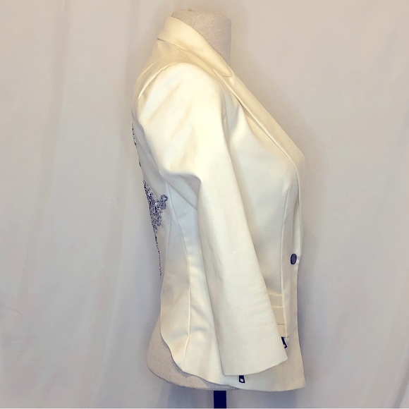 Robert Rodriguez White Jacket with Silver Beaded Back NWT - Picture 4 of 11